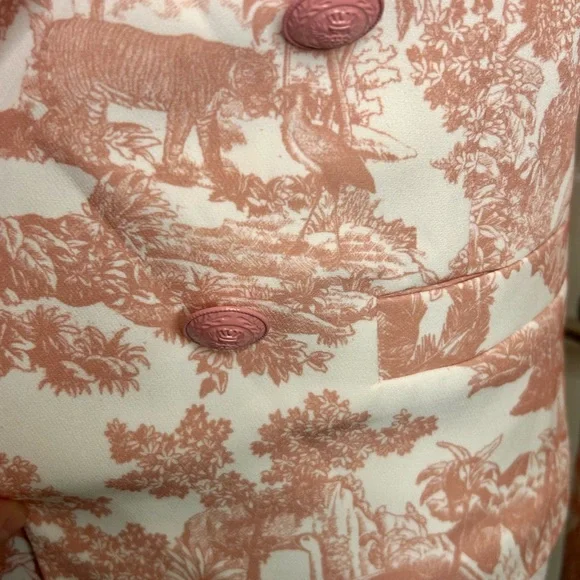 💗”L’Agence” NWT Elegant & Beautiful Pink/Cream Printed Women's Blazer Size S💖 - Picture 4 of 17